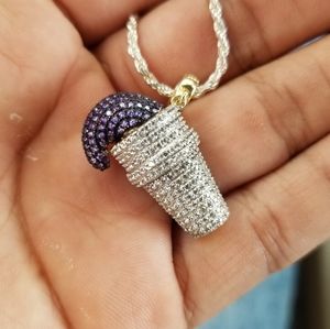 Purple drink necklace